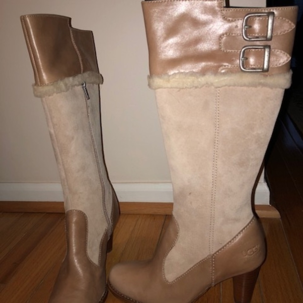 Ugg "Rayo" (5598) high heel boots, sand - sz 5